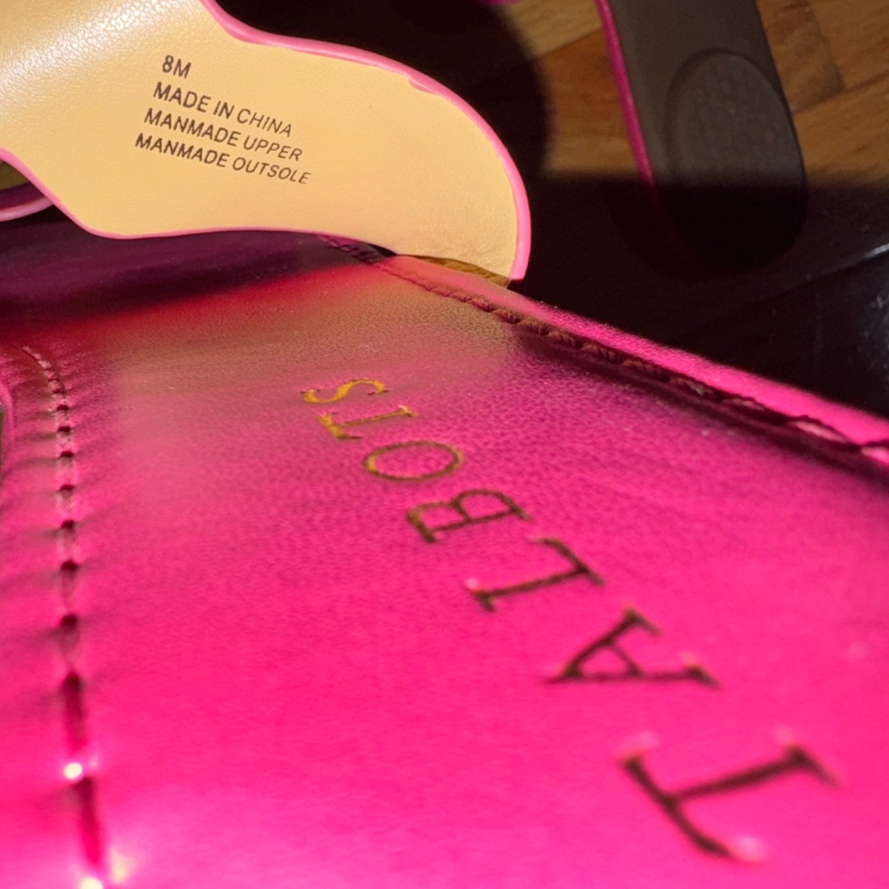 Talbots Womens, Fuchsia/ Pink, Open Toe Slip On Flats - Picture 2 of 2